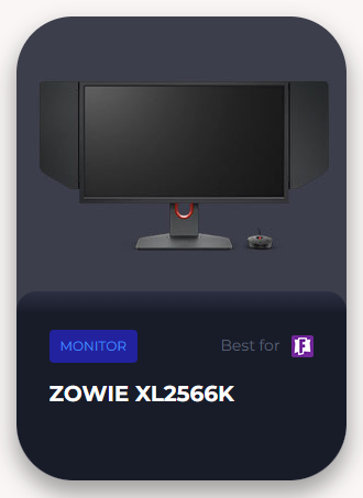 ZOWIE XL2566K 360Hz monitor used by Peterbot